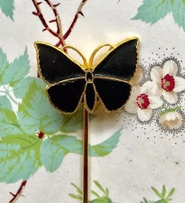 Sarah Coventry Stick Pin Enamel Butterfly Brooch Vintage New Card Enameled G37B