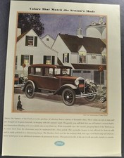 1930 Ford Model A Fordor Sedan Large Size Print Ad Nice Original 30