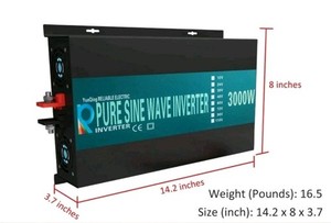 WZRELB 3000watt Pure Sine Wave Inverter 24V DC to 120V AC 60HZ with LED Displ...