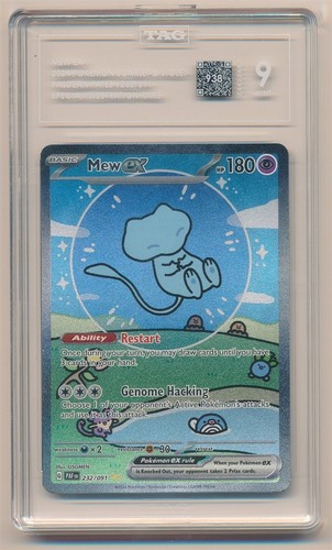 MEW EX 2024 POKEMON PALDEAN FATES SPECIAL ILLUSTRATION RARE #232 TAG 9 MINT