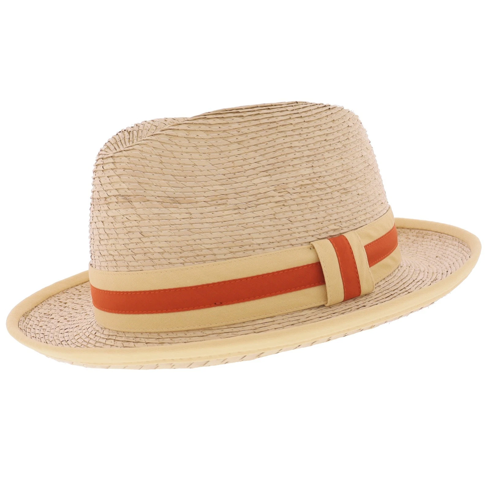 Summer Buri Straw Trilby Hat (Mens/Womens/Unisex/Adjustable/Fedora)