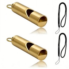 2 Pack Loudest Brass Whistle Premium Whistle,Fit for Outdoor Camping Survival...