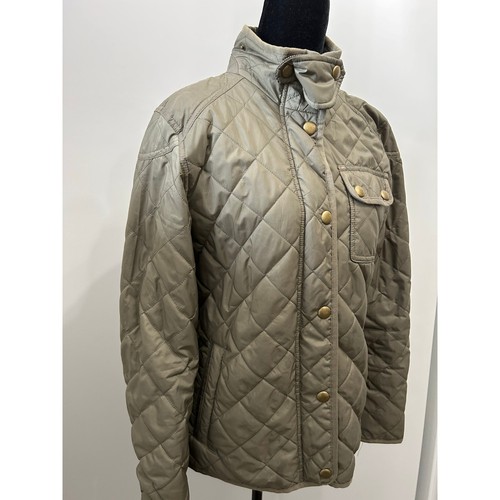 Chaqueta acolchada verde acolchada ribete pana talla mediana - Imagen 3 de 10