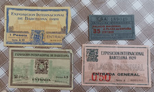 1929 Barcelona Exposicion Entrance 4 Old Entrance Ticket Exhibition Barcelona