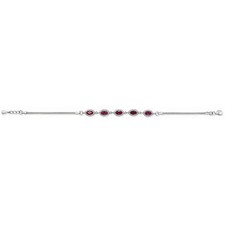 Bracelet Silver Red CZ Rhodium Plated Mother of the Bride Ladies Gift