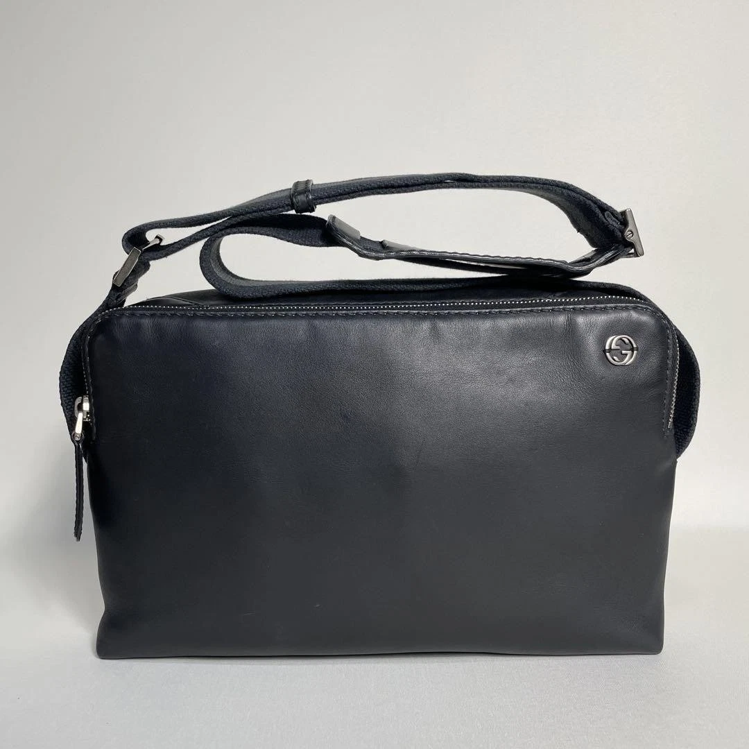 2502 204 Gucci Sac à Bandoulière Cuir Noir Entrelacé Cadeau 0411b