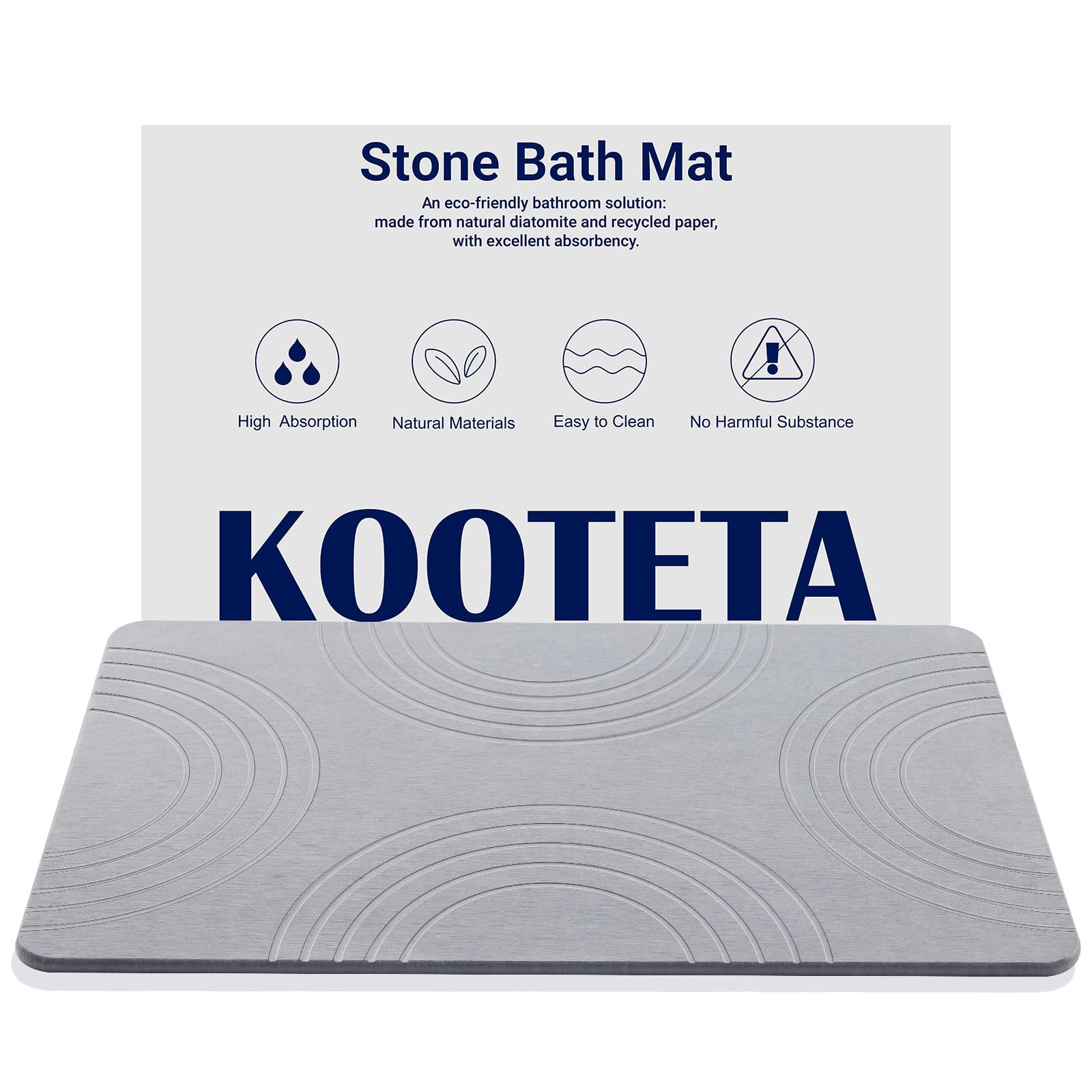 КОВРИК ДЛЯ ВАННЫ ИЗ КАМНЯ КУТЕТА КОВРИК ДЛЯ ДУША ИЗ ДИАТОМОВОЙ ЗЕМЛИ ПОЛУКРУГЛЫЙ - СВЕТЛО-СЕРЫЙ 6490₽