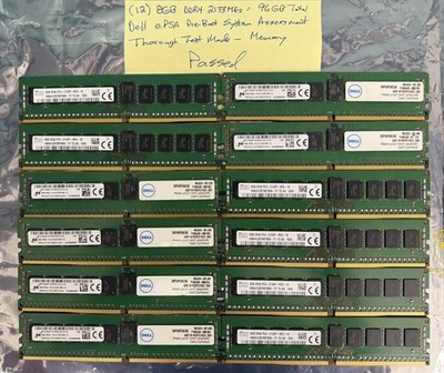 96GB (12x8GB) 2Rx8 DDR4-2133P PC4-2133P RDIMM ECC Server Memory Module RAM