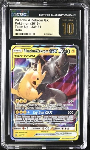 Pikachu & Zekrom Gx 33/181 CGC 10 Pristine 2019 Holo Team Up Pokemon