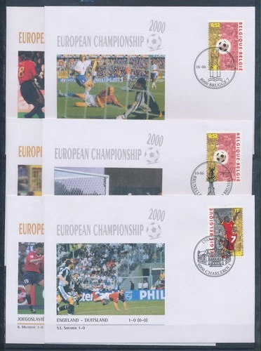 XE62411 Belgium 2000 football cup soccer FDC's used