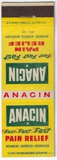 Vintage Matchbook Cover Anacin Pain Relief Fast Fast Fast .