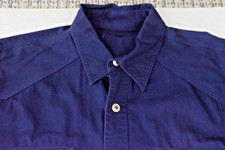 Vintage Resistol Western Shirt Size XL/2XL 70s Navy Blue Risistol Silver Snaps