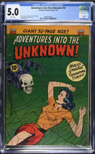 Adventures Into The Unknown 33 CGC 5.0 Pre-Code Horror 1952 Classic Spider Skull