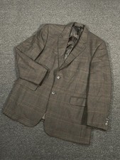Jos A Bank Blazer Jacket Sport Coat Men  s 44R Wool Glen Plaid Houndstooth Modern