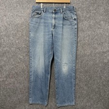Vintage Lee Jeans 38x32 Made in USA Men s Blue Denim Straight Leg