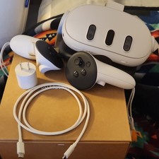 Meta Quest 3 Standalone VR Headset White w/ Controllers USB-C Cable & Adapter