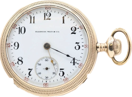 Antique 18S Illinois Railroad Pocket Watch 79 10k Gold Filled Beaded Style