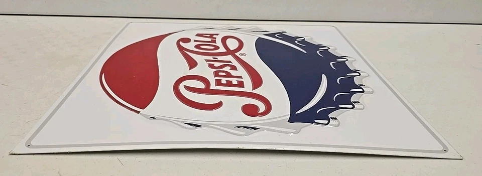 Letrero de tapa de botella vintage de 23" NOS Pepsi Cola publicidad en relieve - 1/850 Stout Foto 4 de 4