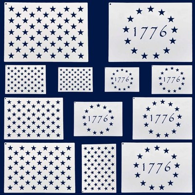 American Flag Stencils 50 Stars & 13 Stars Templates for Wood, Fabric, Walls