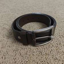 NWOT Buffway Belt Mens 40 Brown Full Grain Leather Metal Buckle Classic