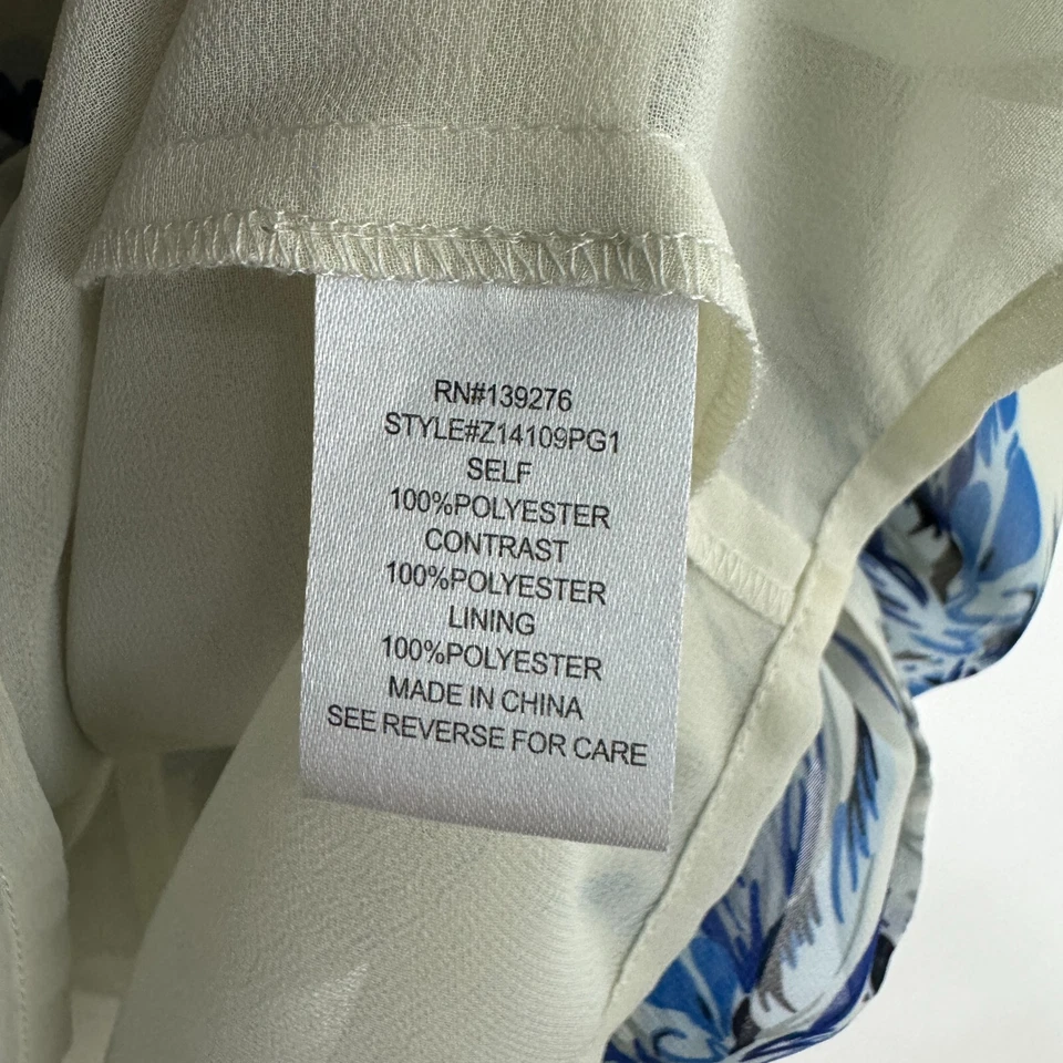 Daniel Rainn Women’s Size Medium Blue Floral Print Woven Layered Camisole Top — 第 3/4 张图片