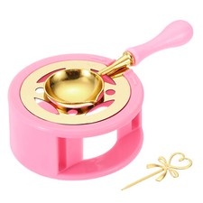 Wax Seal Stamp Kit, Wax Seal Melting Pot with Wax Seal Spoon Stirring Stick Pink