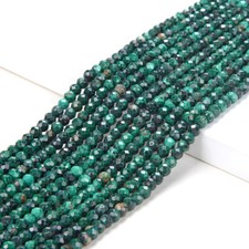 4X3MM Natural Malachite Gemstone Grd A Micro Faceted Rondelle Loose Beads P35