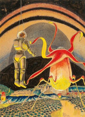 Life on Saturn by Frank R. Paul, 1931   Retro Futurism Sci-Fi Art Print