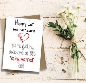 1st Anniversary Card First Anniversary Card 1 Year Anniversary