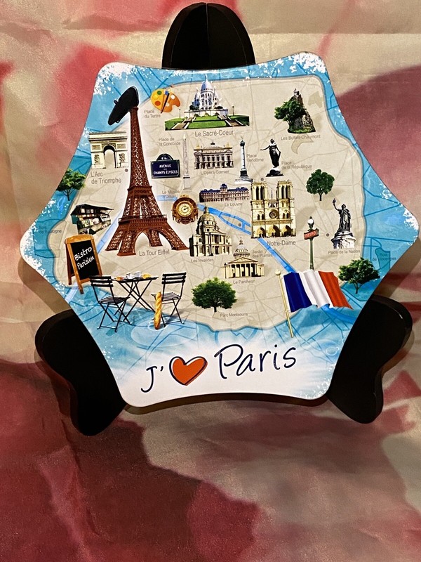 J  Love Paris TinJe Visite Paris W/ Map & Travel Destination Original. Collect