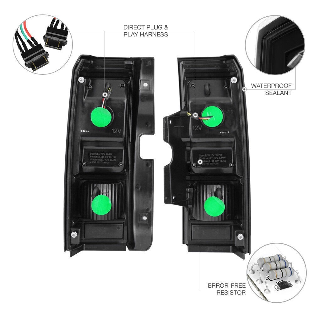 360 Degree SMD Reverse Hummer H3 06-10 Chrome LED Tail Light