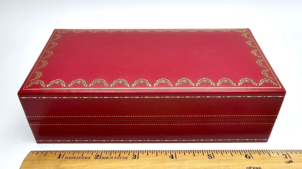 N0916-17★Cartier 空箱 赤 アクセサリーケース 2点セット Authentic Cartier Glasses Red Hard Case CO712 6.7