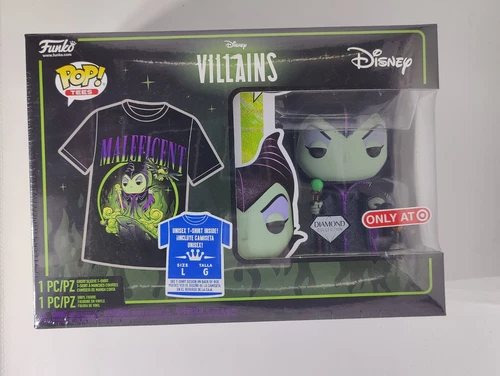 Funko Pop! Maleficent #1082 Diamond Only at Target Disney Villains Pop Tee Large