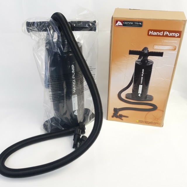Ozark Trail Air Hand Pump Camping for Mattress Boston Pinch Valve Black