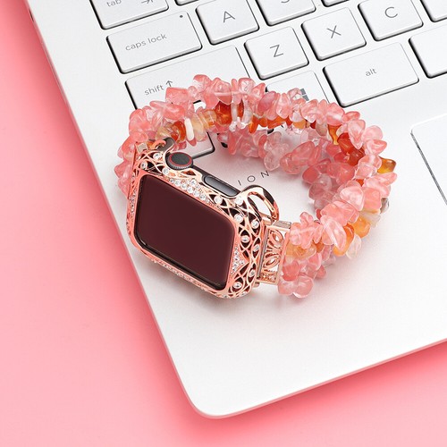 Luxury Carved Metal Diamond Cover Bling Case For Apple Watch Series 10 9 8 7 6 5 - Picture 3 of 33