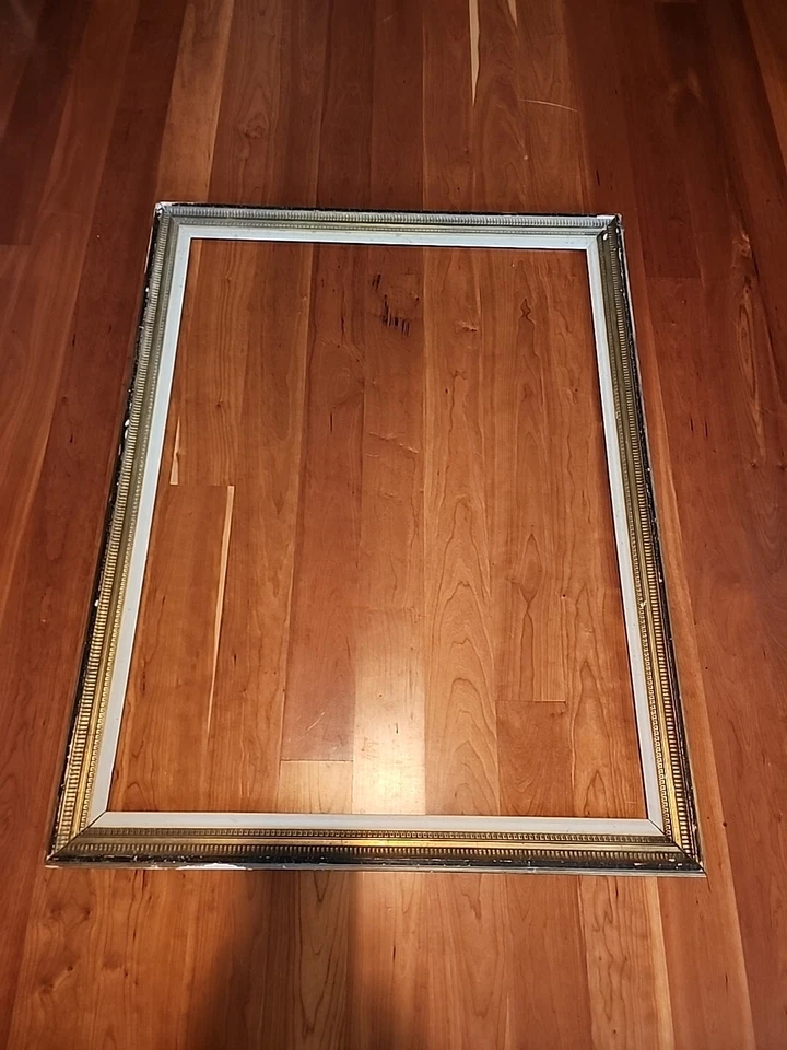 Large Antique Painting Frame Gold Fluted AMERICAN 36 X 48 Opening - Image 2 of 4