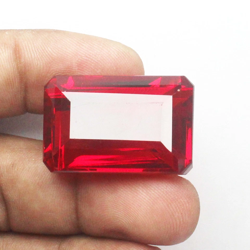 AAA+ 90 To 100 Ct Mozambique Blood Red Ruby Cut Emerald Certified Loose Gemstone - Image 3 of 4