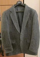 VTG American Craftsman Harris Tweed Sport Jacket Gray Herringbone Size 42