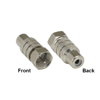 Kentek F-Type Male to RCA Female Adapter Connector Coax Coaxial RG59 RG6 Video