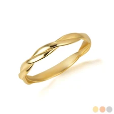 Gold Rope Twist Stackable Ring (Available in Yellow/Rose/White Gold)