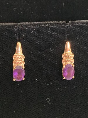 Amethyst IONEN plattiert 18K YG Messing Ohrhänger STS Karis Kollektion TGW 1,26 cts