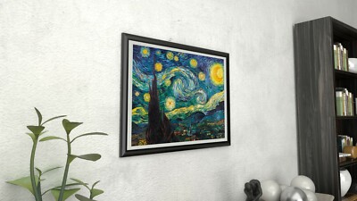 Starry Night By Vincent Van Gogh Framed Canvas Giclee Vintage Poster 