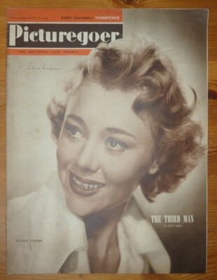 PICTURGOER 8TH OCT 1949 GLYNIS JOHNS FRONT  COVER THE THIRD MAN FILM