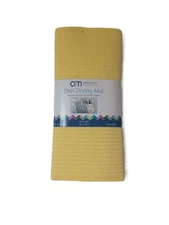 New style 15 x 20 inch Polyester dish drying mat absorbent washable yellow