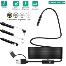 Borescope Endoscope Snake Inspection Camera 6LED for Android Type-c