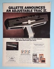 1975 Gillette Adjustable Trac II Razor Vintage 1970's Magazine Print Ad