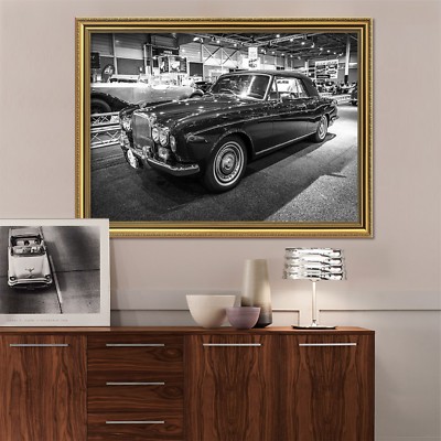 3D Schwarz Oldtimer 53 Gerahmt Poster Daheim Dekor Drucken Malerei Kunst AJ