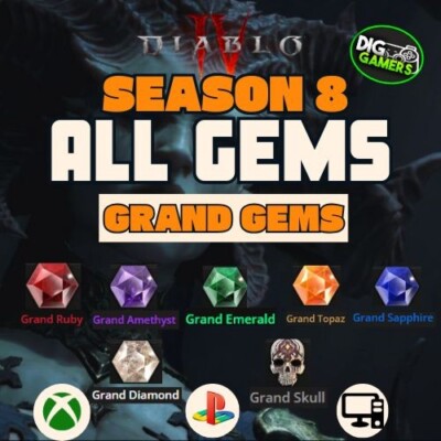  Diablo 4  SEASON 8 GRAND GEM ROYAL GEMS Emerald Ruby Topaz Sapphire  
