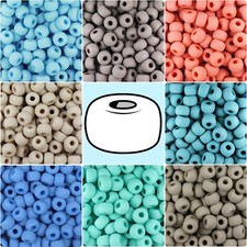 BeadTin Matte 11mm Large Barrel Pony Beads 250pcs - Color choice