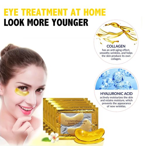 24K Gold Eye Mask for Puffy Eyes | Collagen | Anti-Ageing Eye pads 30Pcs - Picture 8 of 9